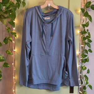 Men's Columbia PFG Blue White Striped Omni Wick Lightweight Pullover L